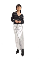 SIMONE LUREX STRIPE V NECK (230/139) - Sassanova