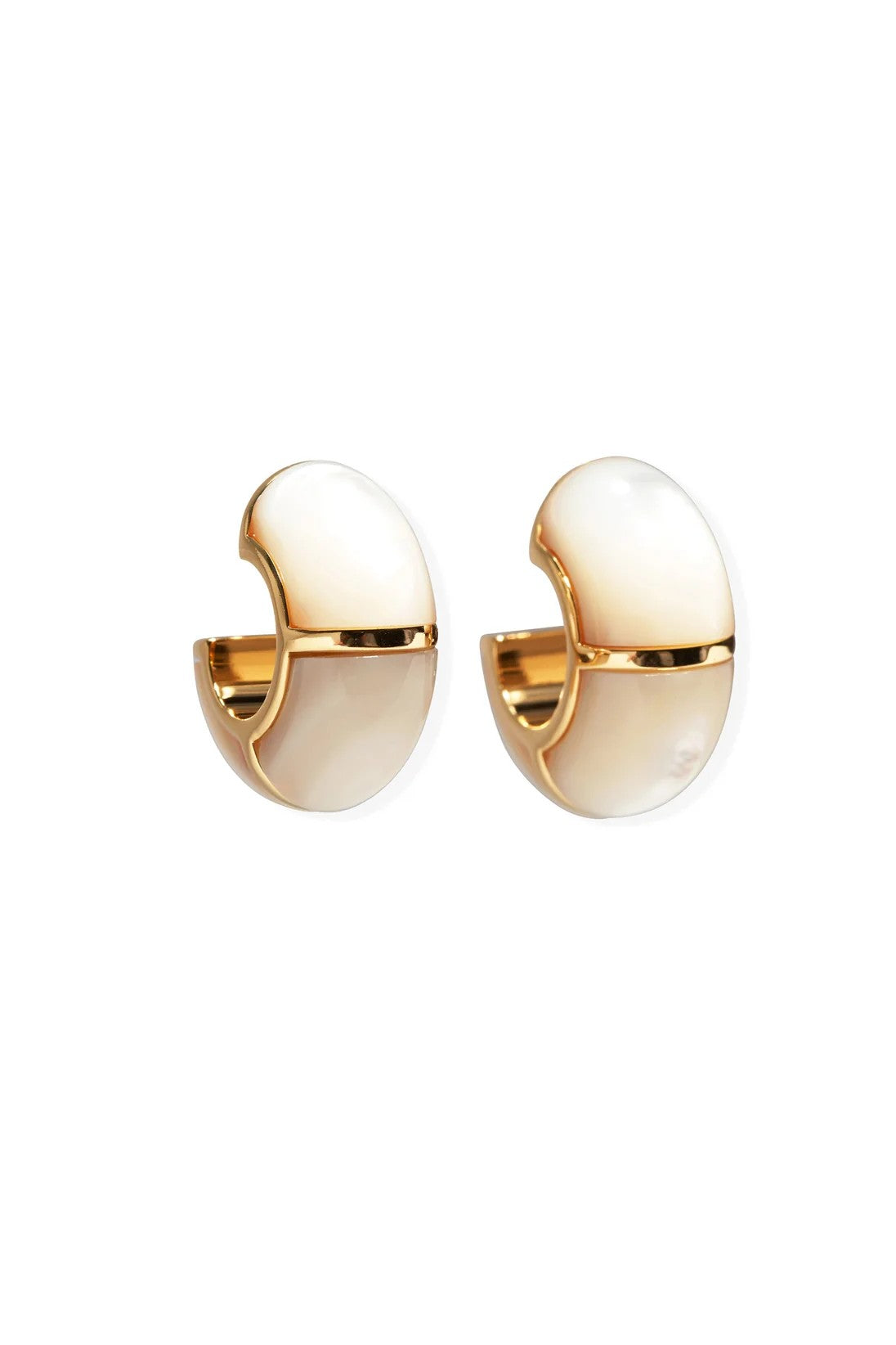 ZELLIGE HOOPS IN MOTHER-OF-PEARL - Earrings - Sassanova