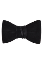PRE TIED SOLID VELVET BOW TIE BLACK Sassanova NovaMan