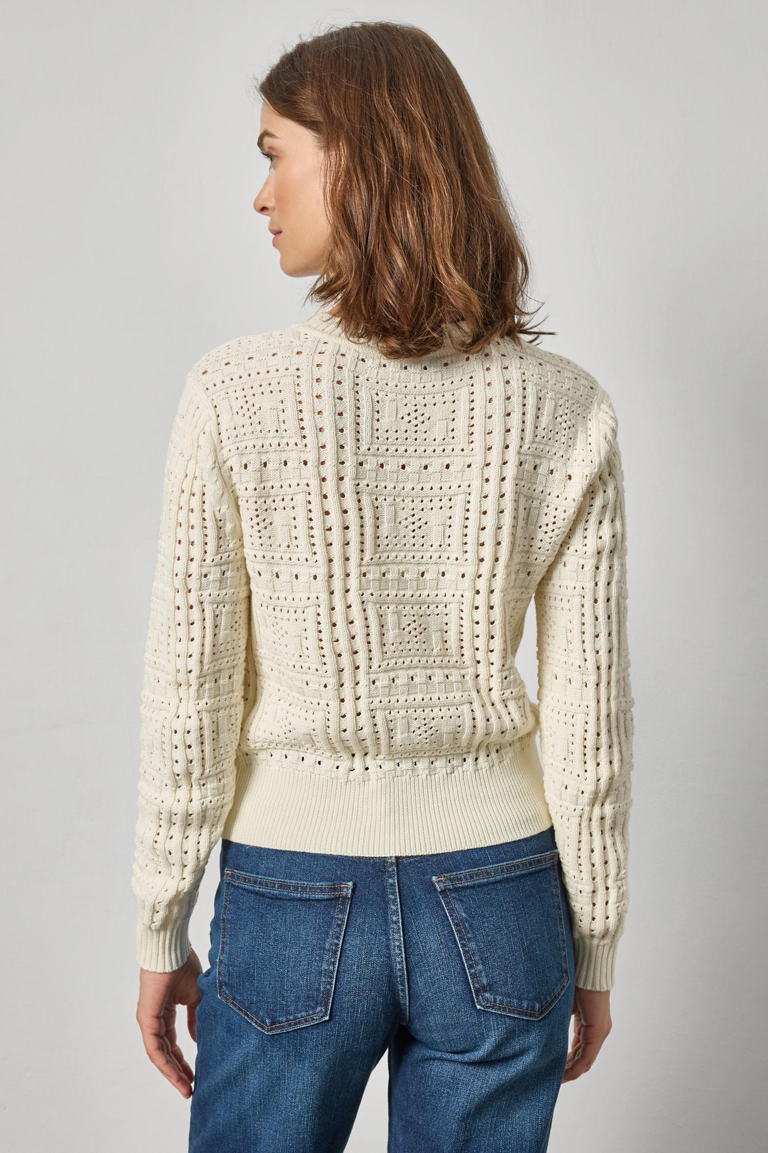PATCHWORK STITCH CREWNECK SWEATER - Sweaters - Sassanova