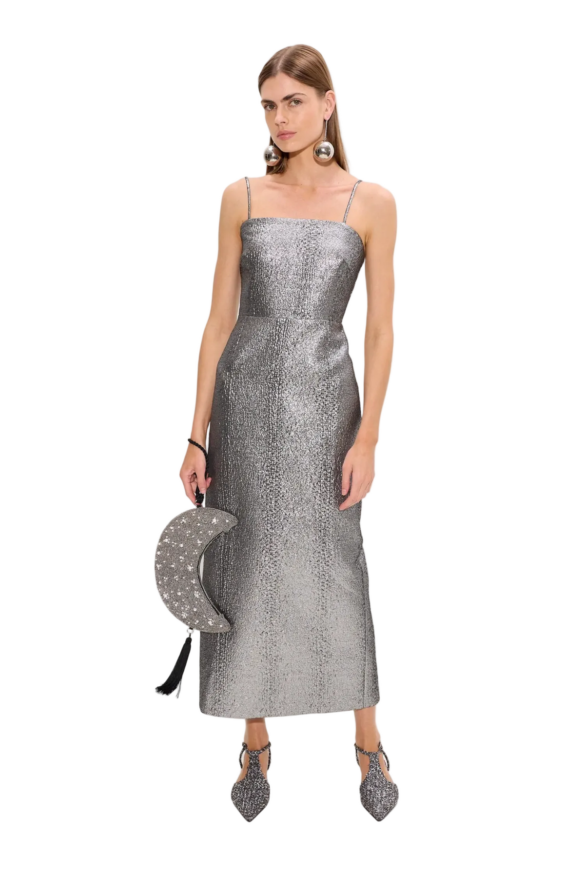 VERDELLE METALLIC MIDI DRESS Sassanova