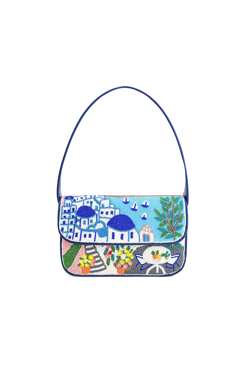 SANTORINI DREAMS BEADED SHOULDER BAG- MULTI - Shoulder Bags - Sassanova