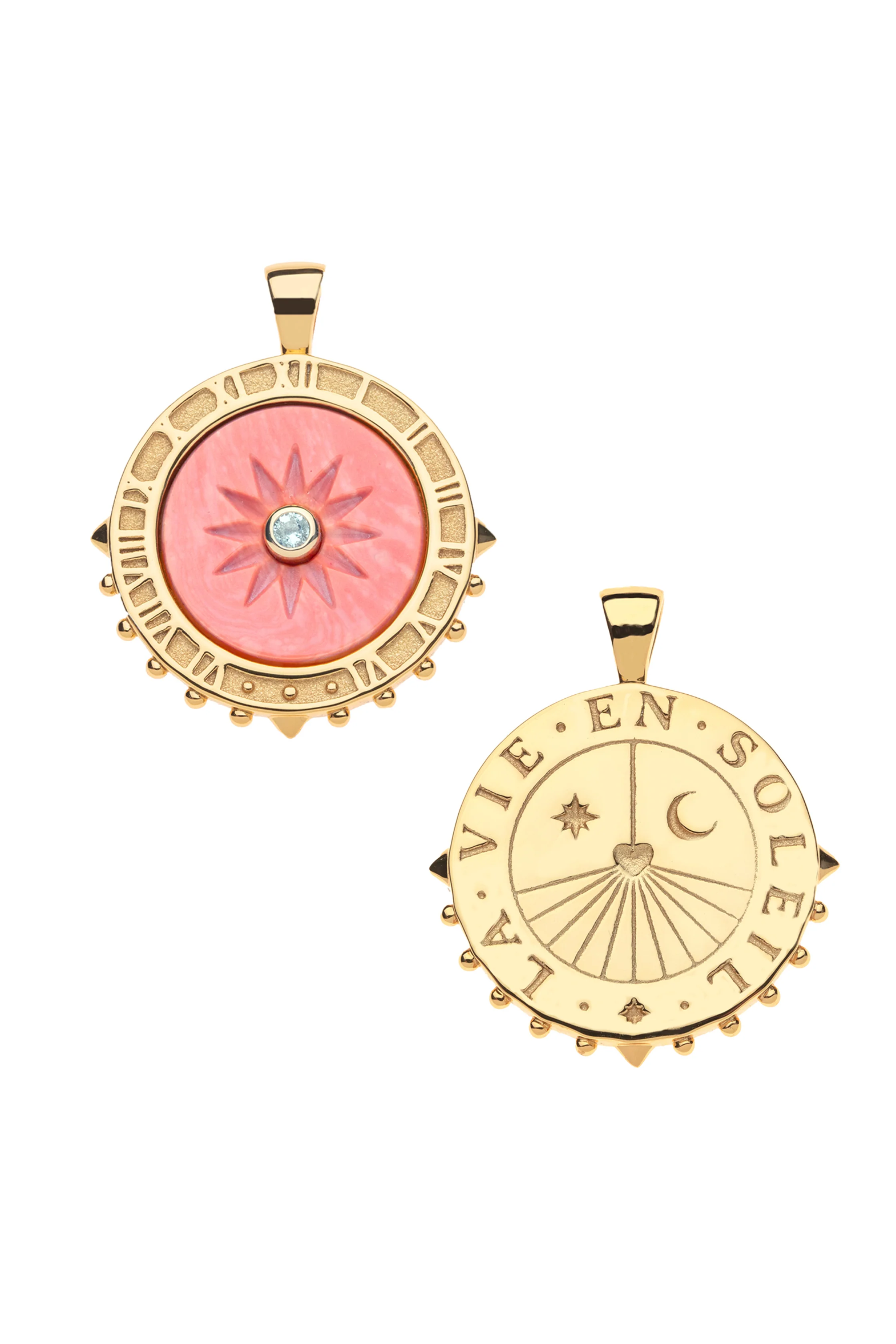 FOREVER LA VIE EN SOLEIL CORAL PENDANT- CLASSIC ROLO CHAIN - Necklaces - Sassanova