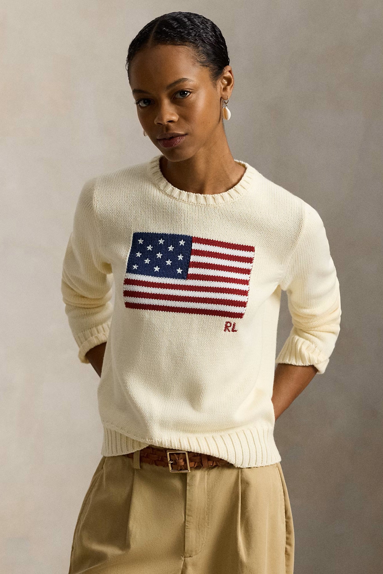 FLAG LONG SLEEVE PULLOVER - Sweaters - Sassanova