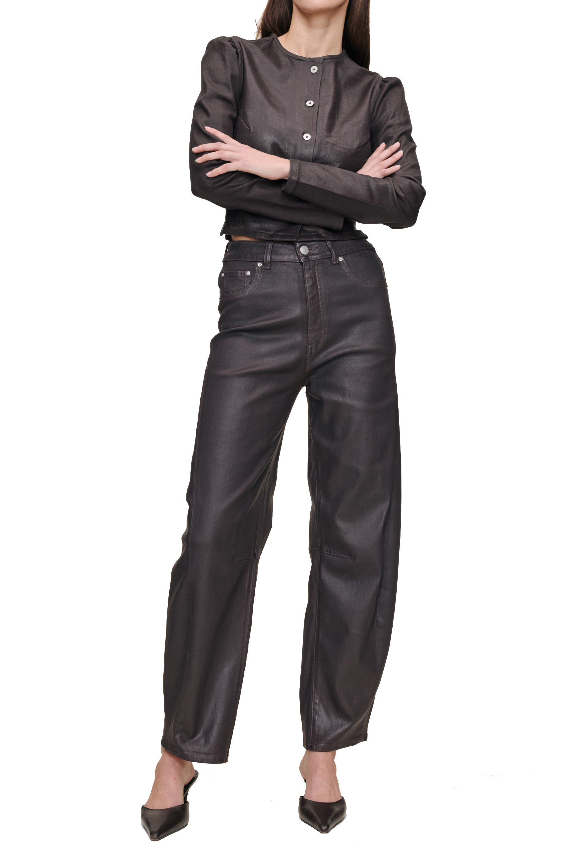 MIRO BARREL HIGH RISE COATED - Jeans - SASSANOVA