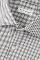 JACKSON CROWN LITE SPORT SHIRT with long sleeves and a brown and white plaid print-novaman