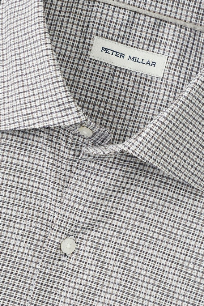 JACKSON CROWN LITE SPORT SHIRT with long sleeves and a brown and white plaid print-novaman