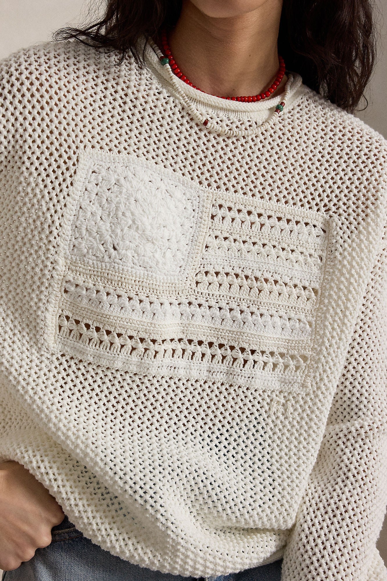 TONAL FLAG LONG SLEEVE PULLOVER - Sweaters - Sassanova