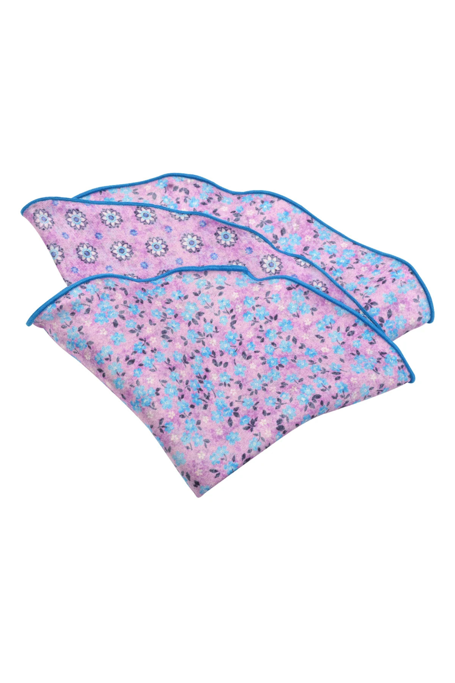 ITALIAN SILK PRINTED POCKET ROUND LAVENDER OS Sassanova / Novaman