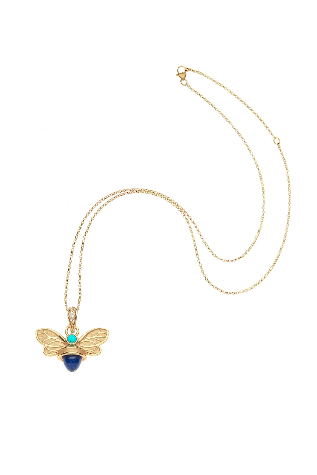SISTERS FOREVER LAPIS BEE PENDANT- ADJUSTABLE DELICATE CHAIN - Necklaces - Sassanova