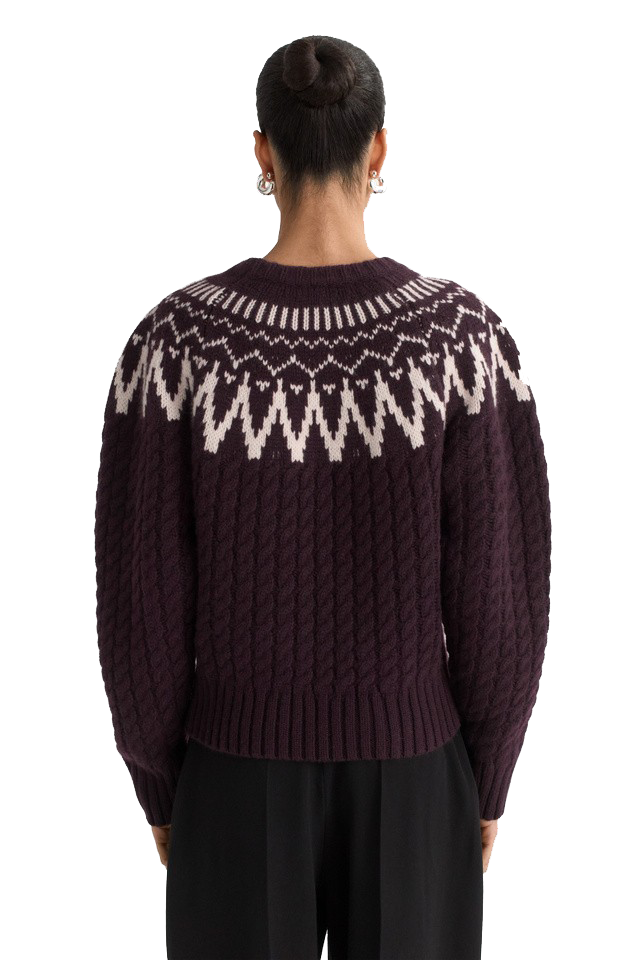 FAIR ISLE CABLE KNIT SWEATER - Sweaters - Sassanova