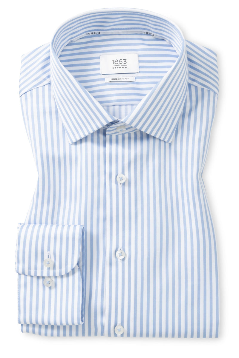 STRIPE TWILL MODERN FIT DRESS SHIRT