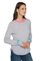 SHIRTTAIL CREW W/ POP COLORS - Sweaters - Sassanova