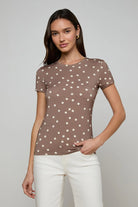 RESSI SHORT SLEEVE POLKA DOT TEE - T-shirts - Sassanova