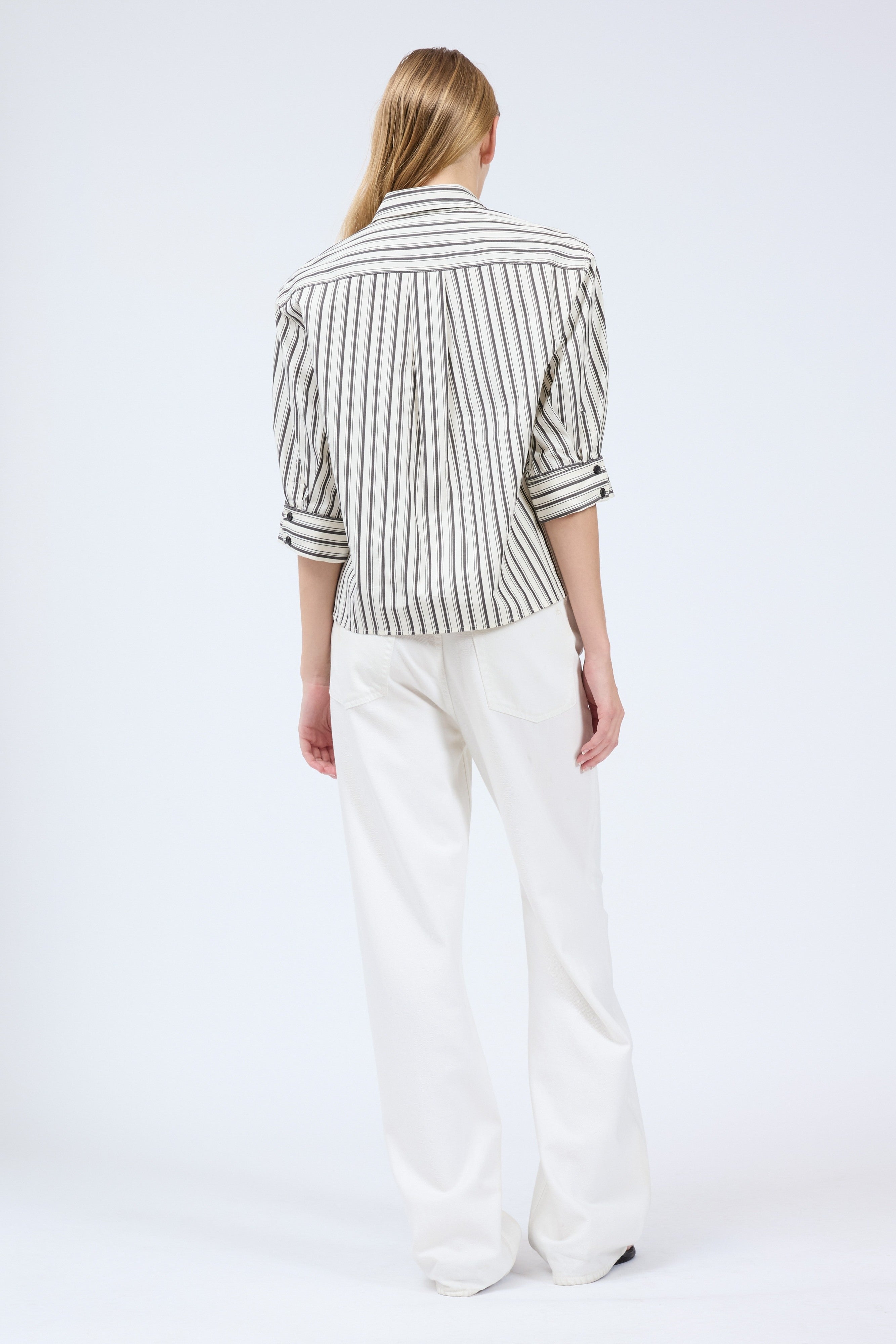 LUCIA STRIPE POPLIN SHIRT - Blouses - Sassanova