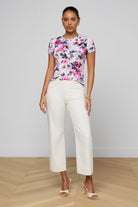 RESSI SHORT SLEEVE WATERCOLOR ROSE TEE - T-shirts - Sassanova