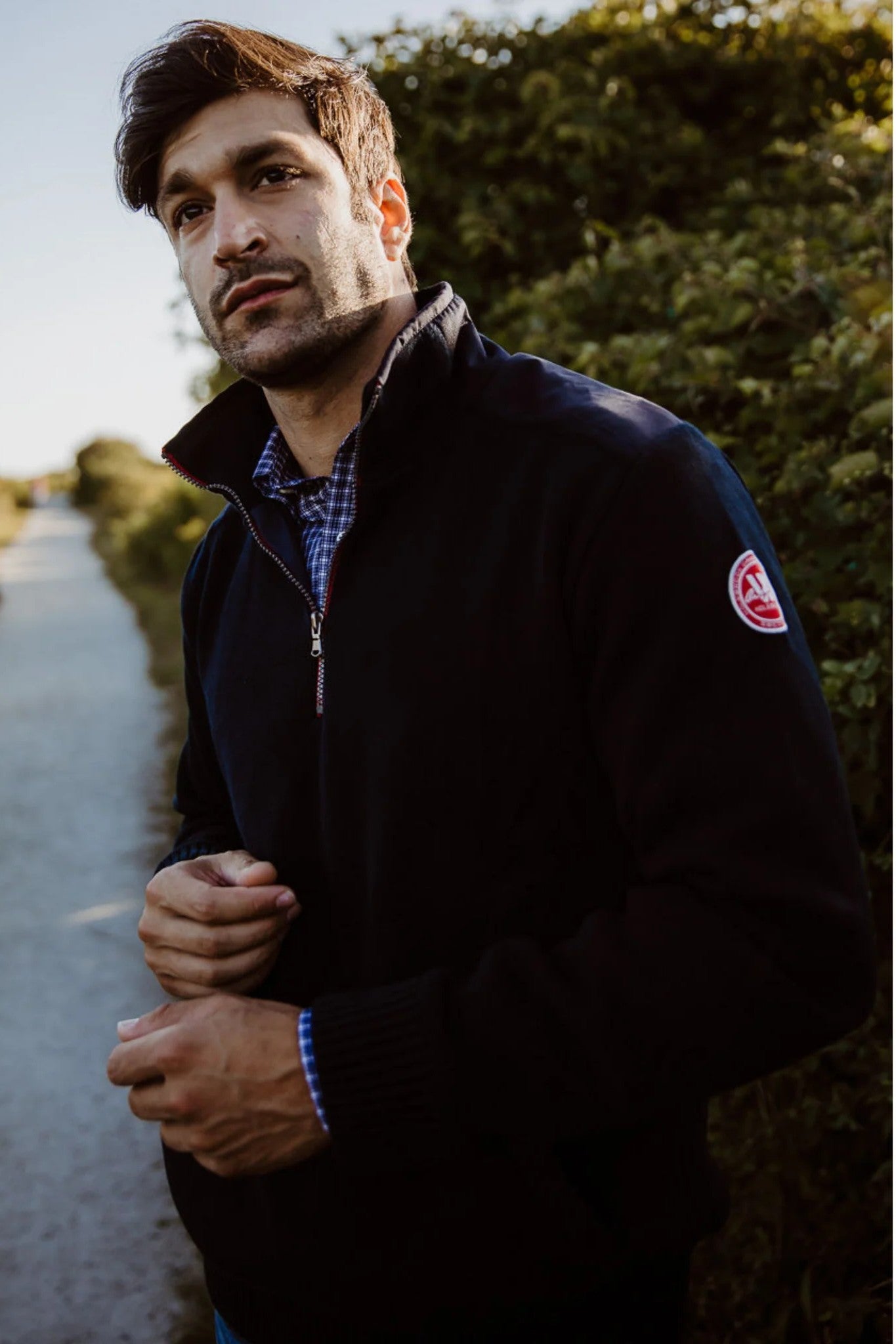 GREGOR 1/4 ZIP COTTON - sassanova