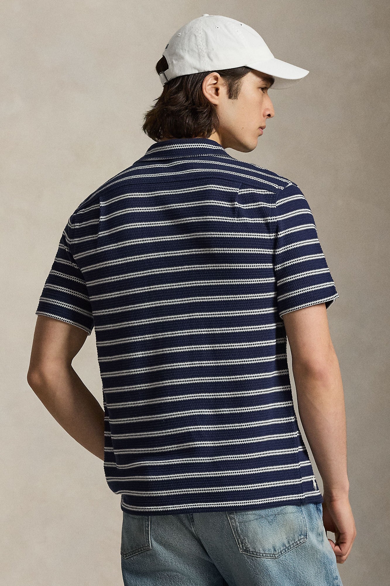 SHORT SLEEVE BAR STRIPE CAMP SHIRT - Short Sleeve Shirts - Novaman