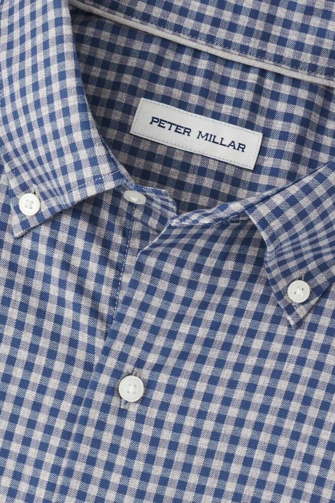 CONWAY CROWN LITE SPORT SHIRT with dark blue plaid print-novaman