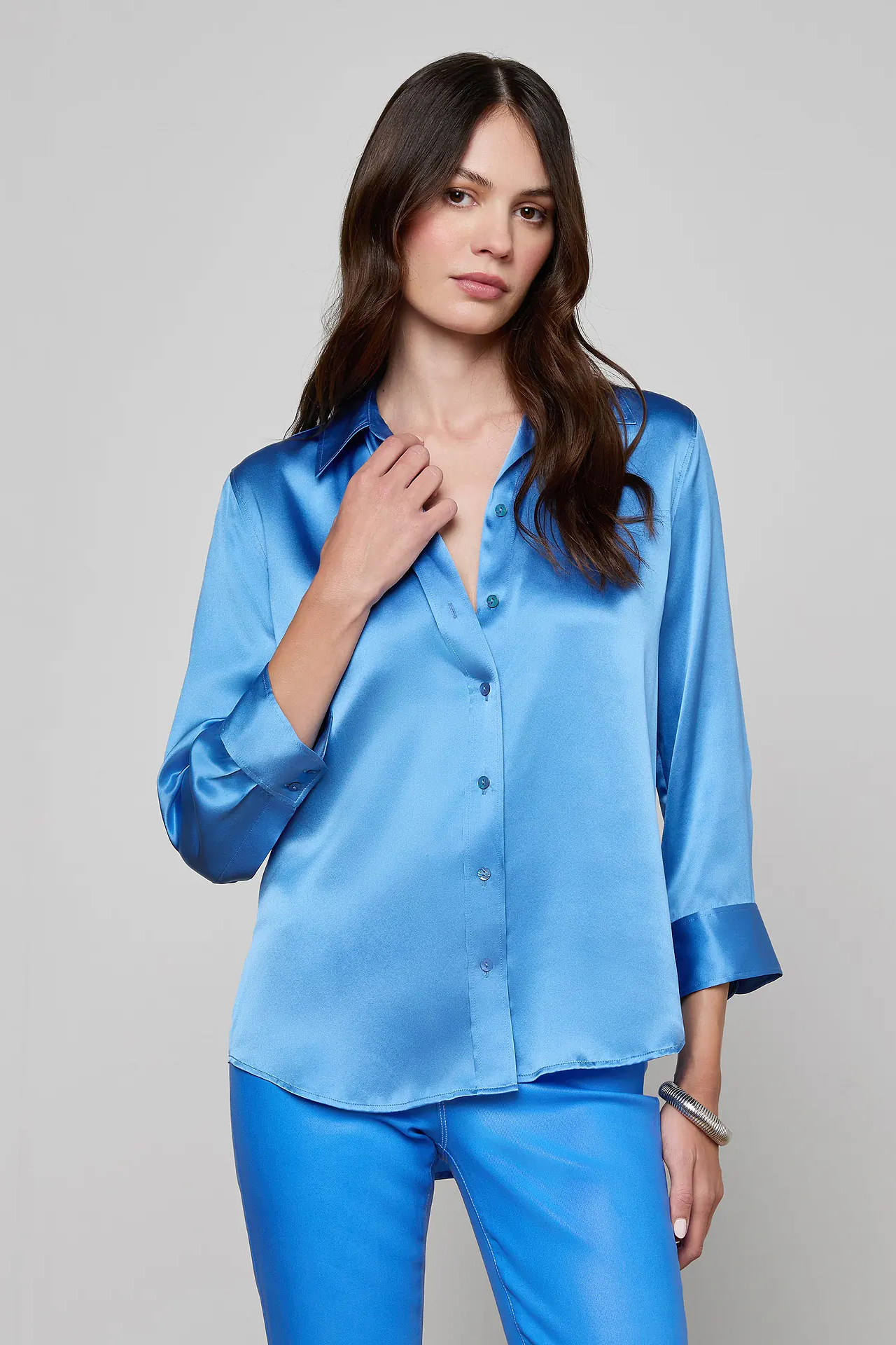DANI 3/4 SLV SOLID BLOUSE - Blouses - Sassanova