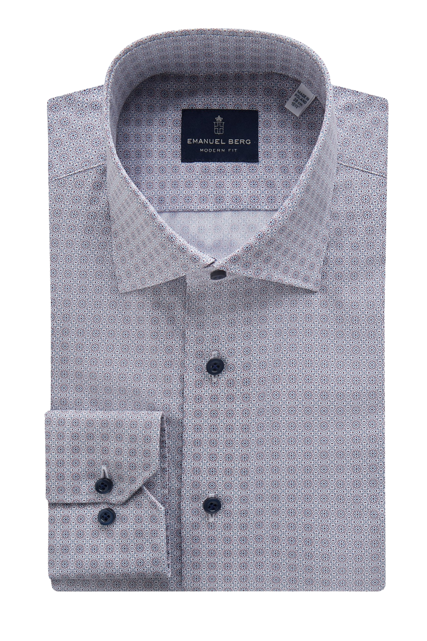PRINTED POPLIN STRETCH DRESS SHIRT Sassanova NovaMan