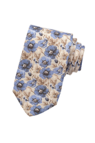 ITALIAN SILK PRINTED SPRING BLOSSOM TIE STONE OS Sassanova / Novaman