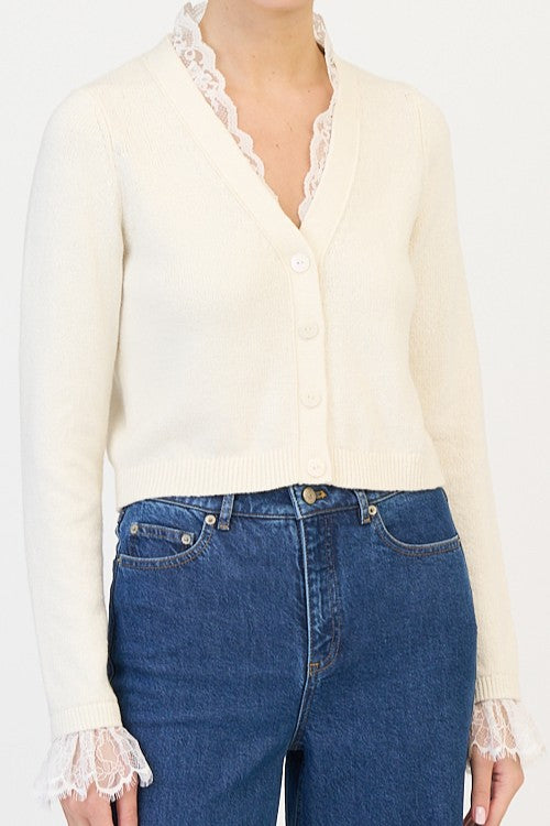 LACE NIKKO CARDIGAN - Sweaters - Sassanova