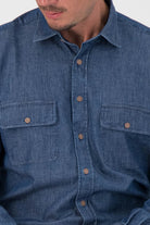 DUTTON STRETCH DENIM SPORT SHIRT - Long Sleeved Shirts - Novaman