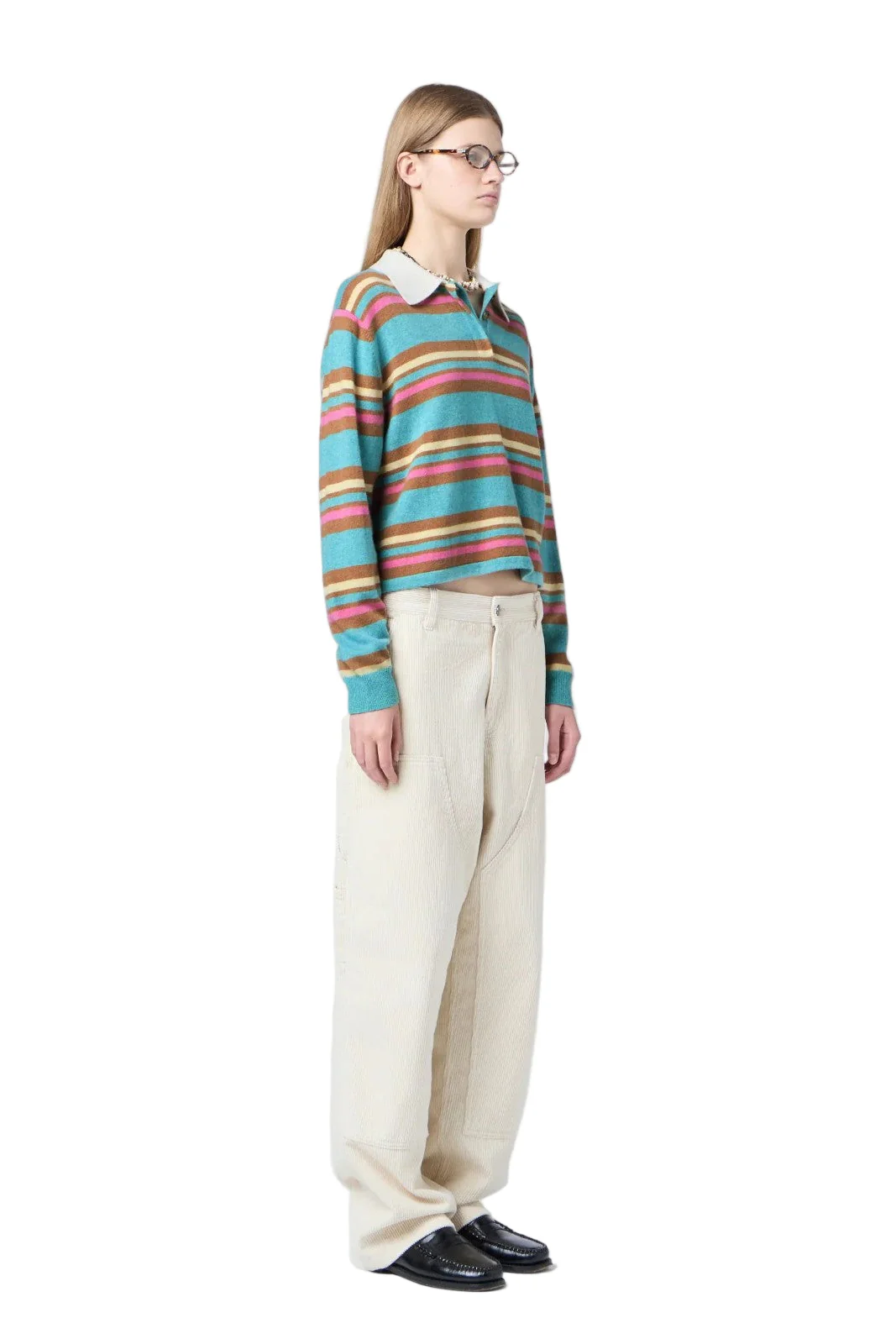 CROPPED STRIPED RUGBY SWEATER - Sweaters - Sassanova