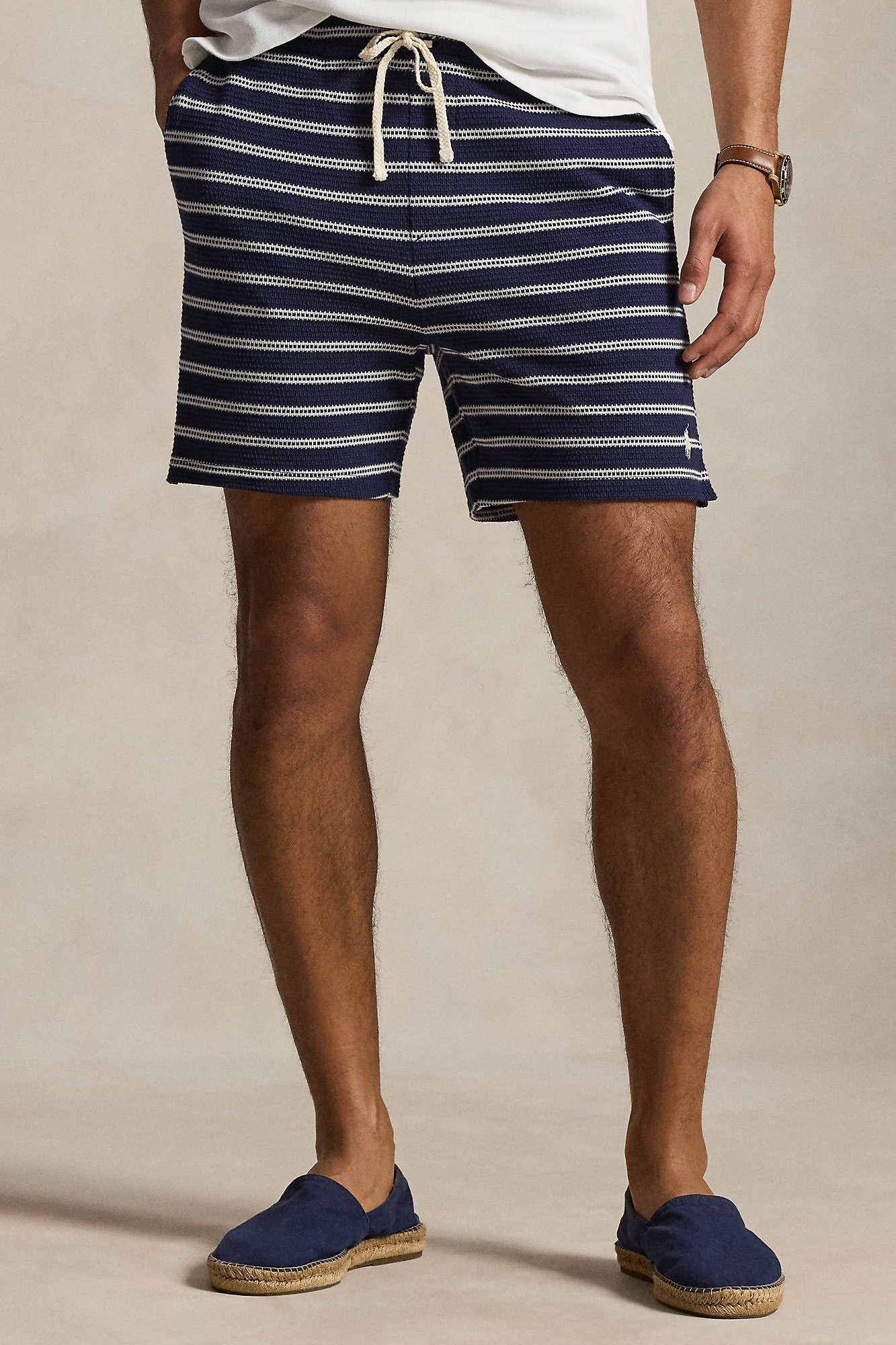 COTTON STRIPE PULL ON SHORT - Shorts - Novaman