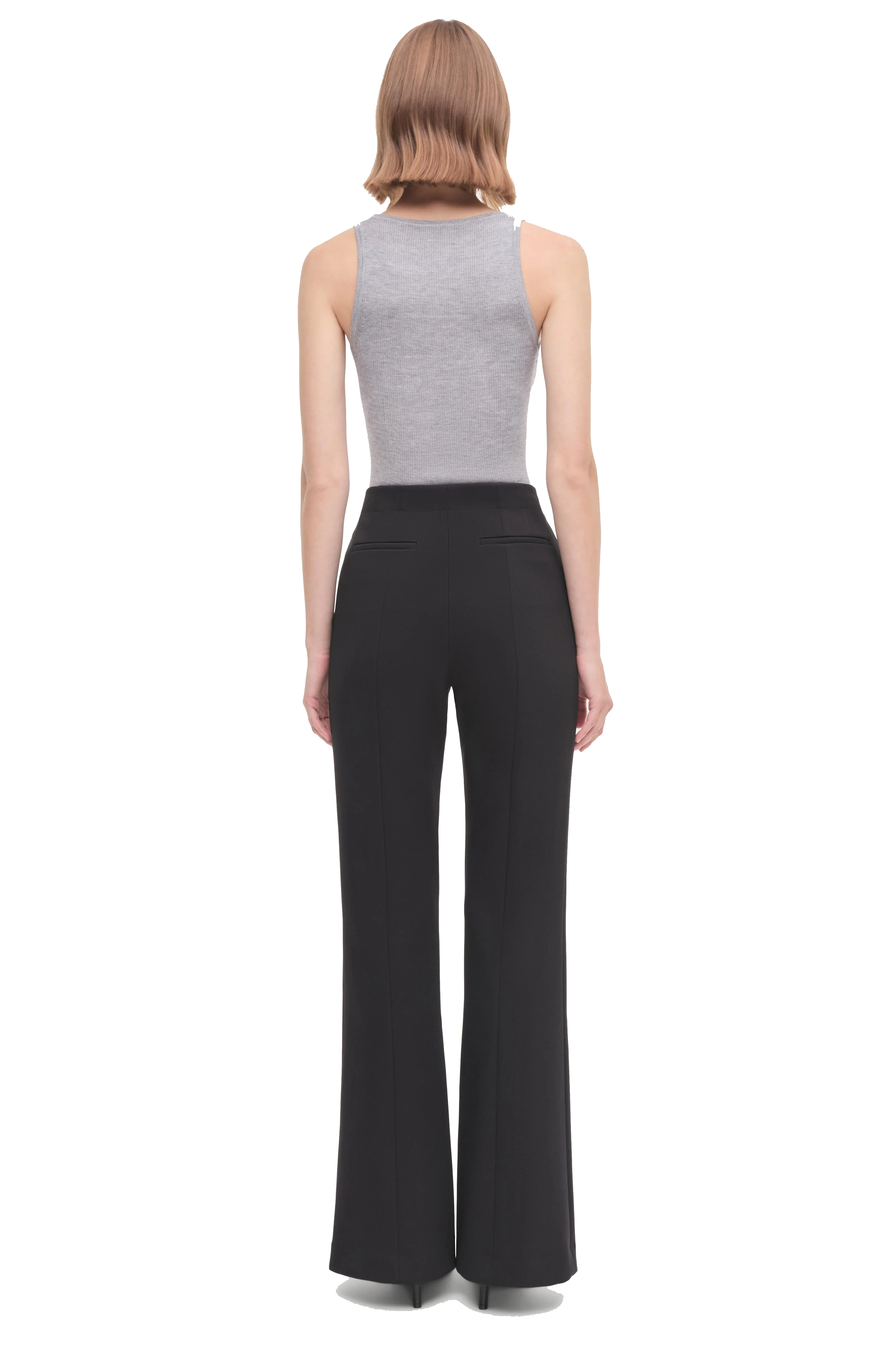 black flared long trousers-sassanova