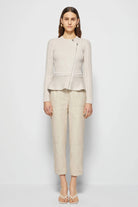 ANDI PEPLUM JACKET in stone-sassanova