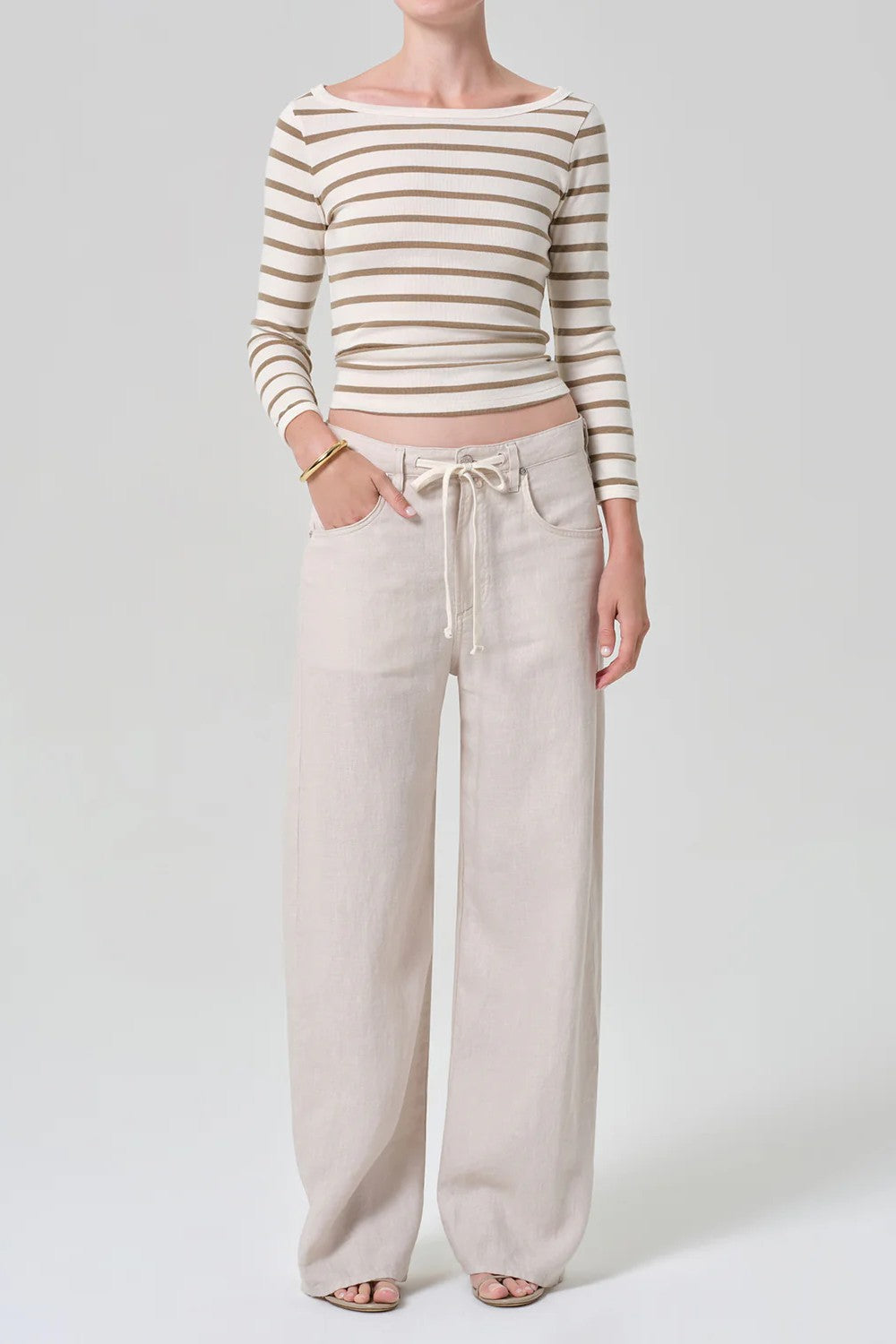 BRYNN DRAWSTRING LINEN TROUSER - Pants - Sassanova