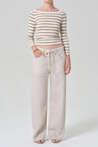 BRYNN DRAWSTRING LINEN TROUSER - Pants - Sassanova