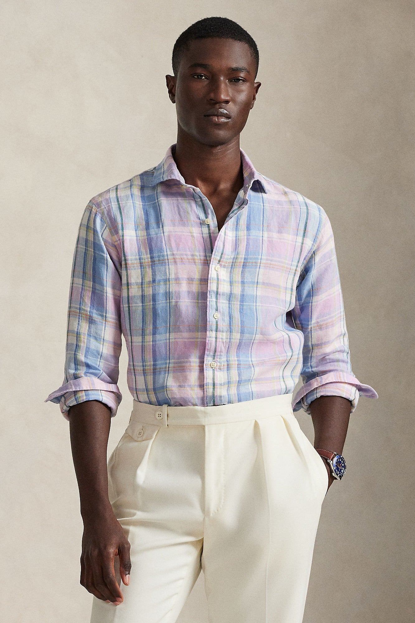 LONG SLEEVE LINEN SPORT SHIRT - Long Sleeved Shirts - Novaman