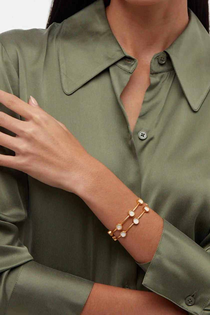 PEORIA MULTI BEZEL CUFF - Bracelets - Sassanova