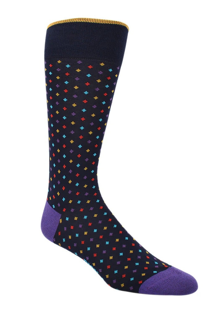 SMALL DIAMOND NEAT SOCK NAVY OS
novaman