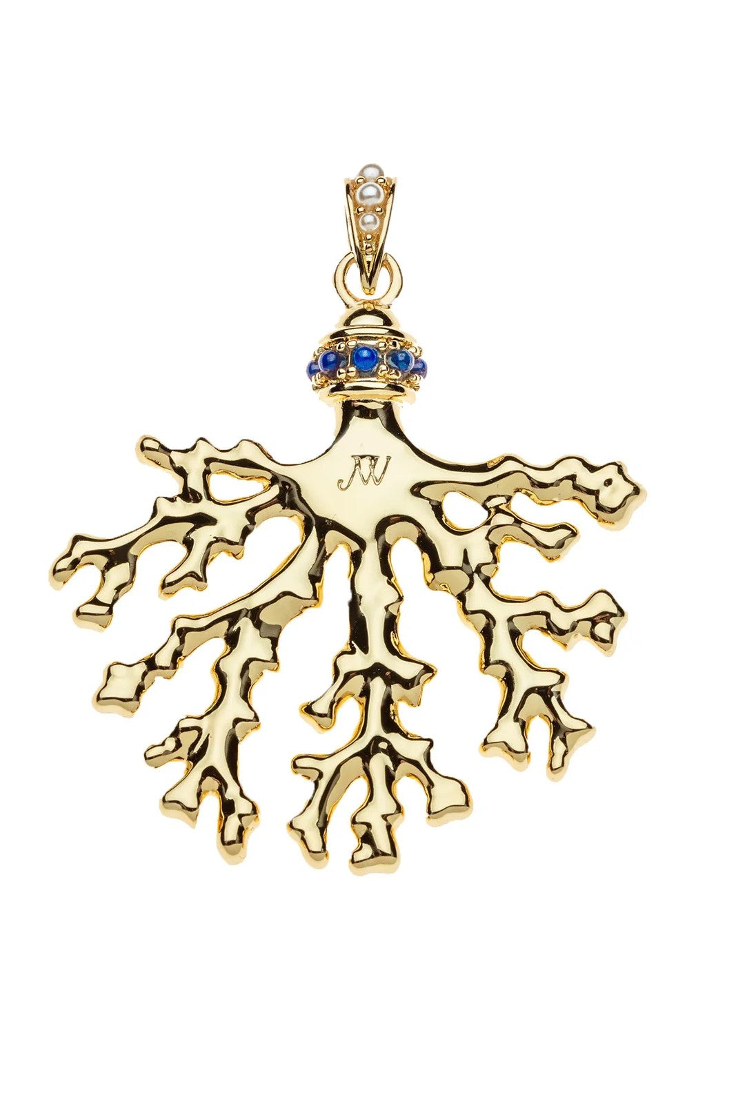 STRONG EMBELLISHED CORAL PENDANT- CLASSIC ROLO CHAIN - Necklaces - Sassanova