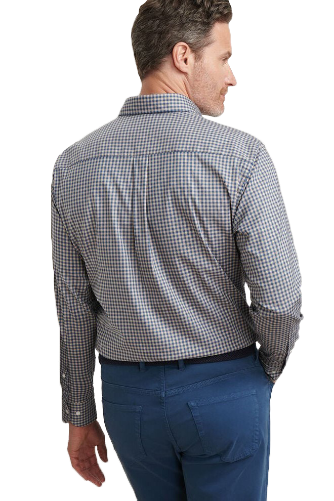 CONWAY CROWN LITE SPORT SHIRT with brown plaid print-novaman