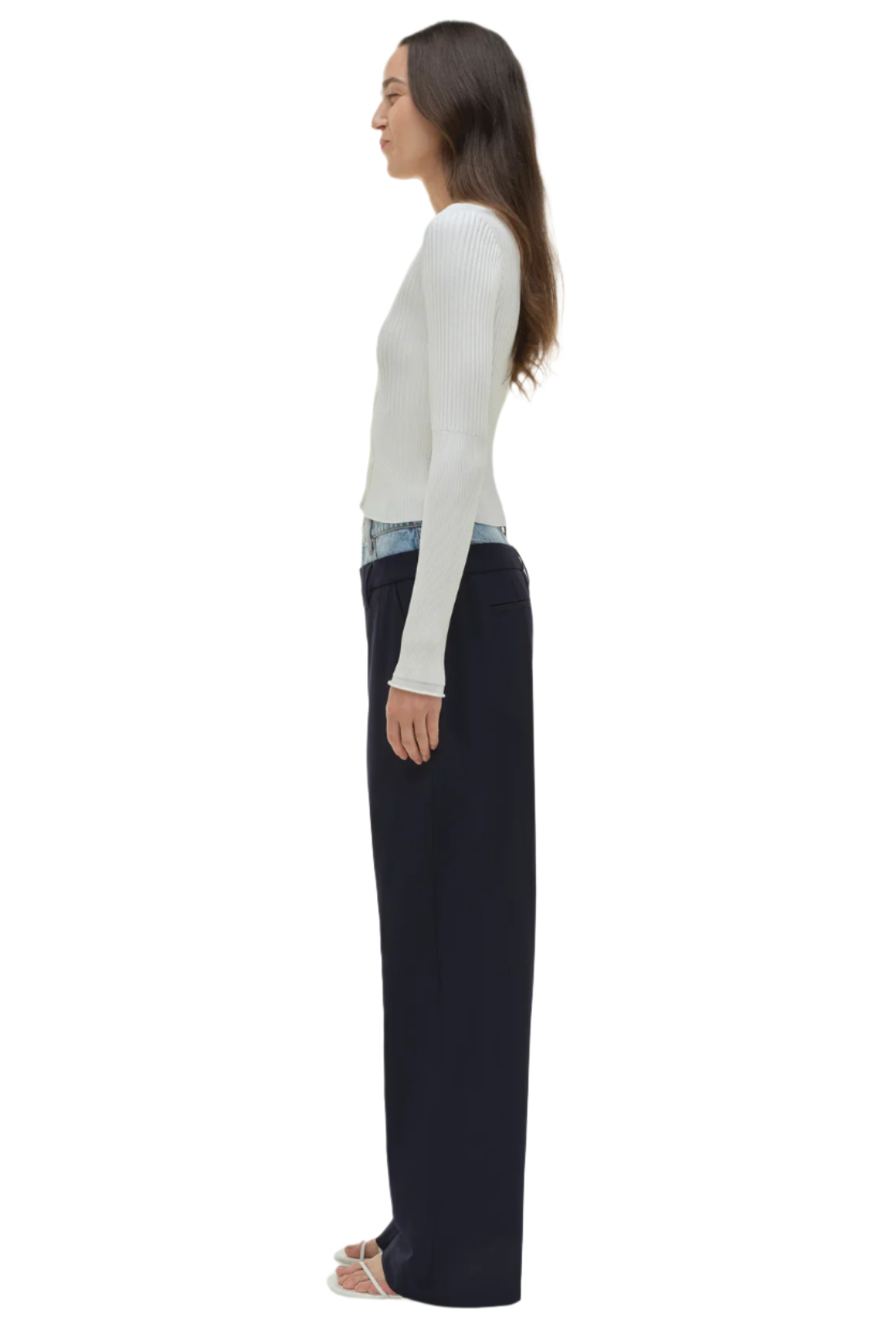 OPHELIA DBL WAISTBAND COMBO PANT - Pants - Sassanova