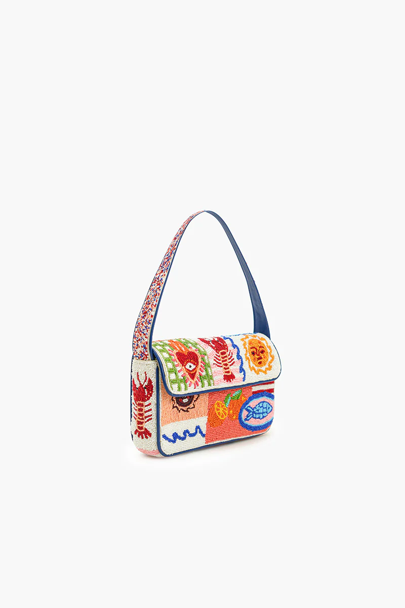 SUN AND SEA BEADED SHOULDER BAG- MULTI - Shoulder Bags - Sassanova