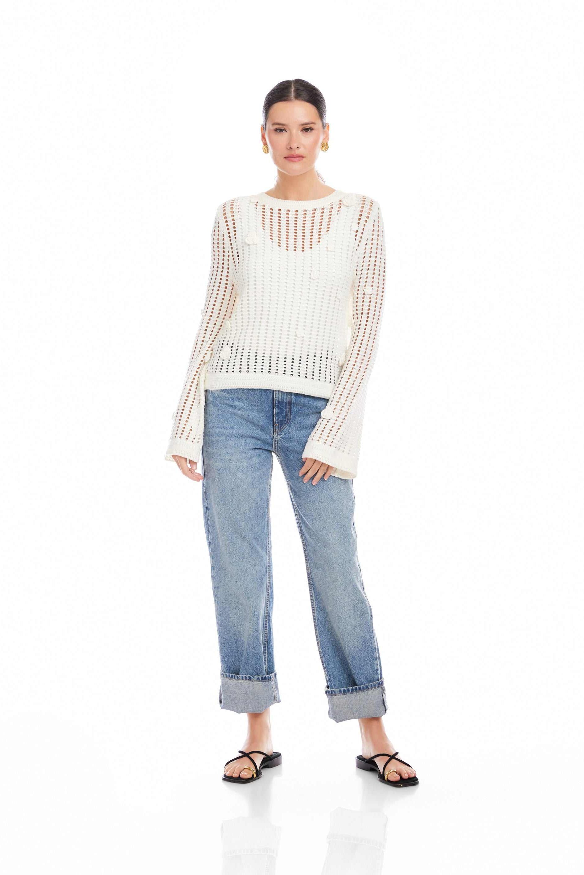LIV CROCHET SWEATER - Sweaters - Sassanova