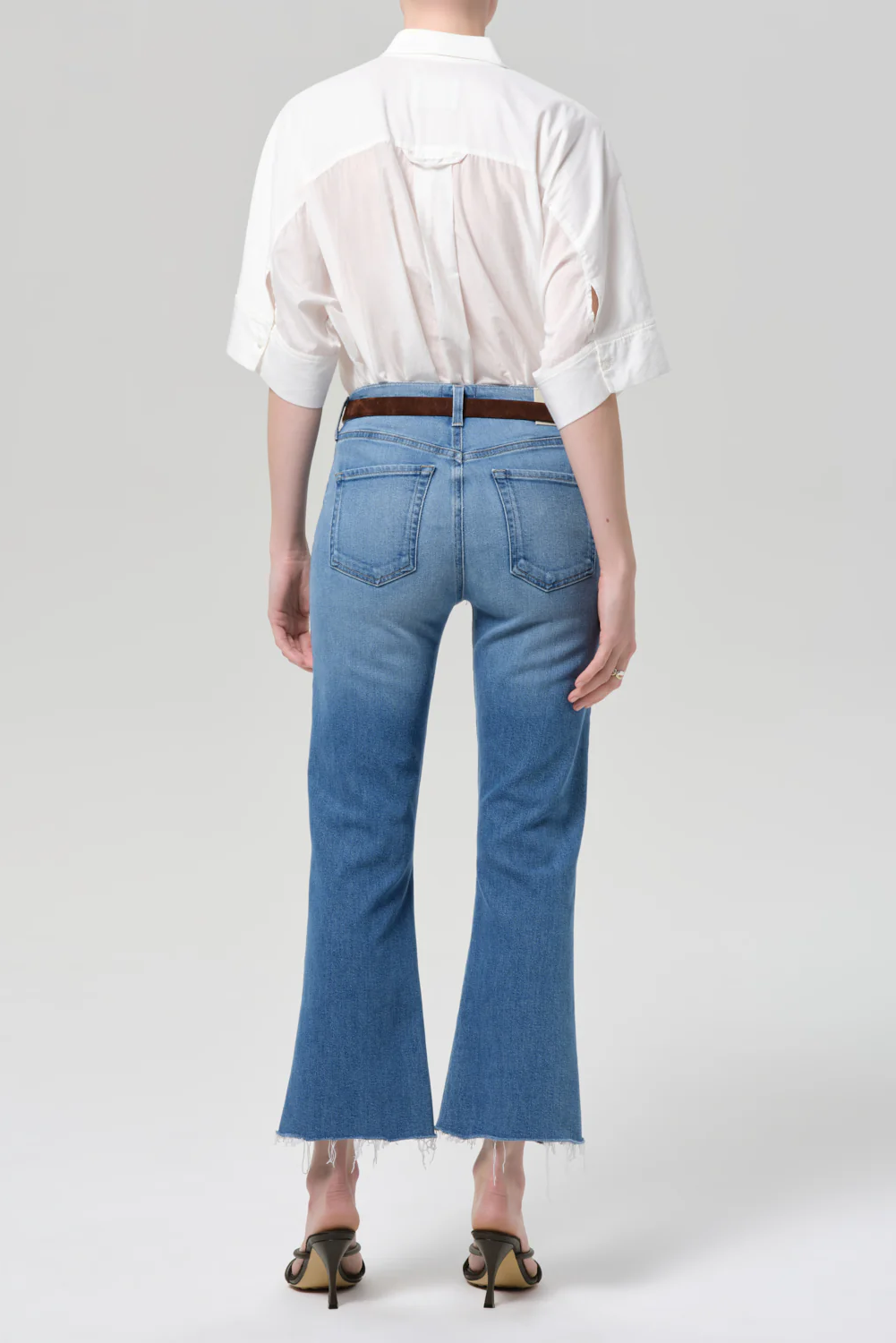 GOLDIE KICK FLARE RAW HEM JEAN - Jeans - Sassanova