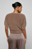 GUINEVERE SHORT SLEEVE CROP CREW - Sweaters - Sassanova