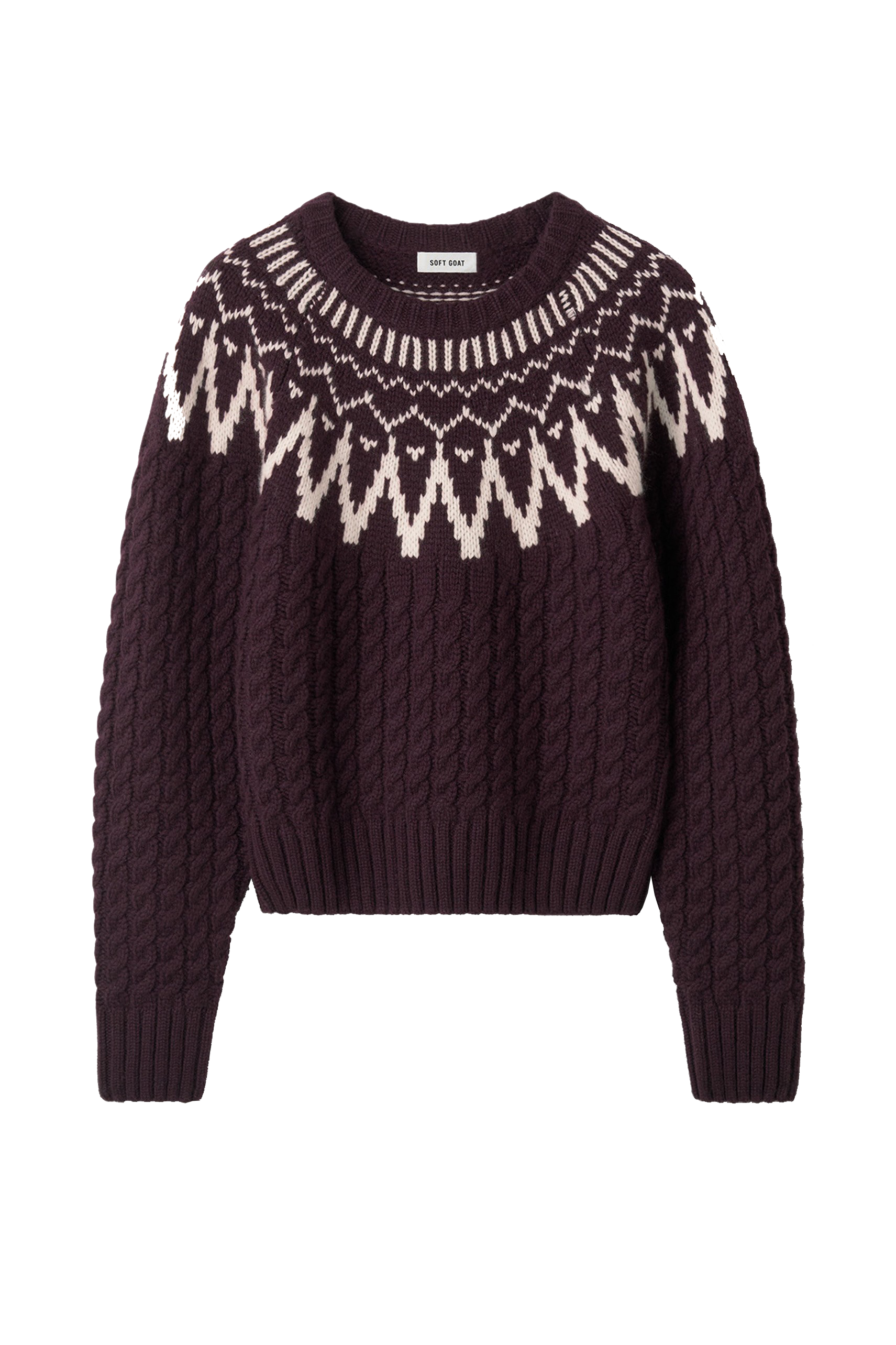 FAIR ISLE CABLE KNIT SWEATER - Sassanova
