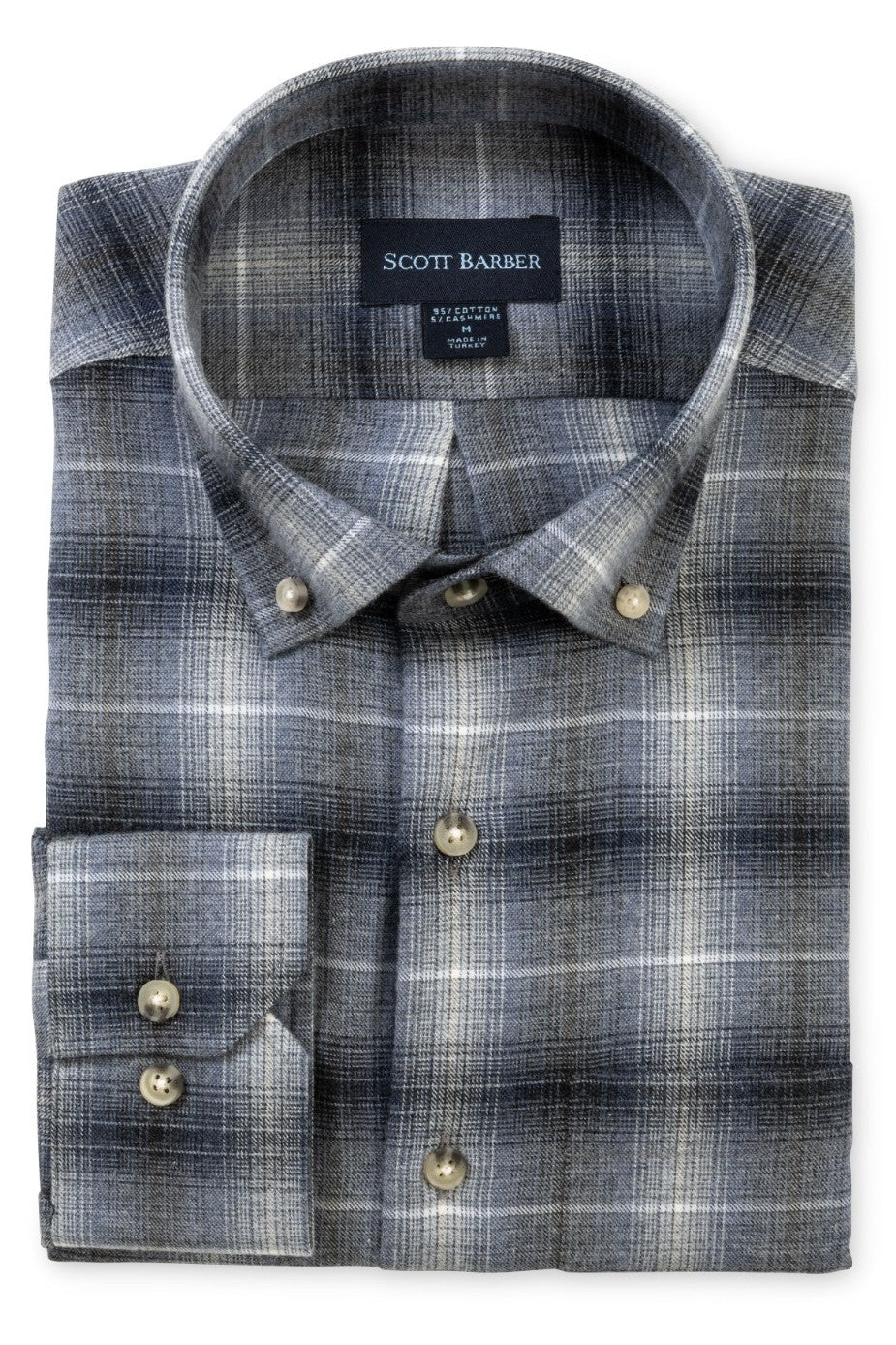 COTTON CASHMERE PLAID SPORT SHIRT - novaman