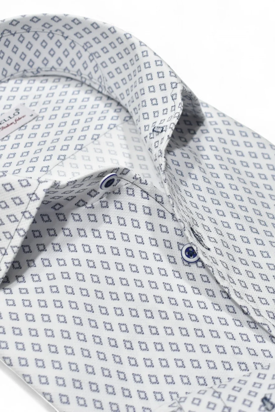 LONG SLEEVE DIAMOND DRESS SHIRT - Long Sleeved Shirts - Novaman