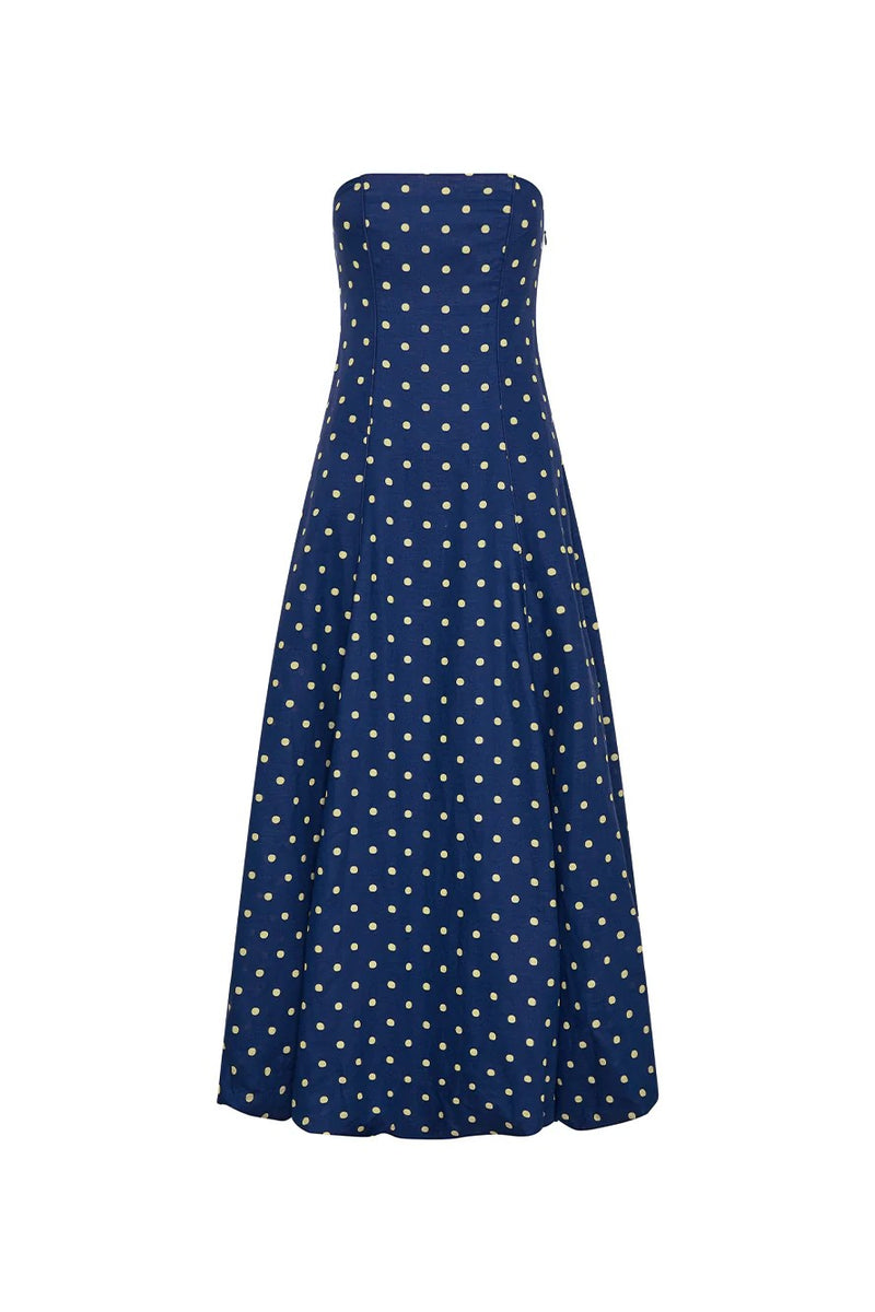 Lily Maxi Dress - Size M/10 - Navy Yellow - Women's Dresses Casual - Frock Shop