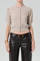 RAINA POINTELLE SHORT SLEEVE CARDIGAN - Sweaters - Sassanova