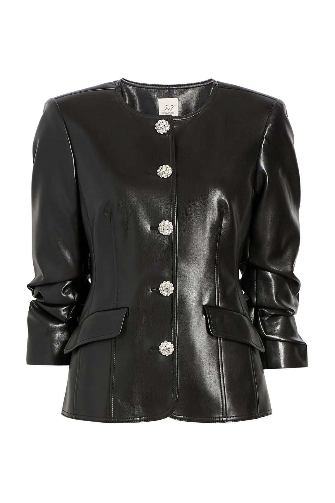 VEGAN LEATHER SCRUNCHED CHRIS JACKET-sassanova